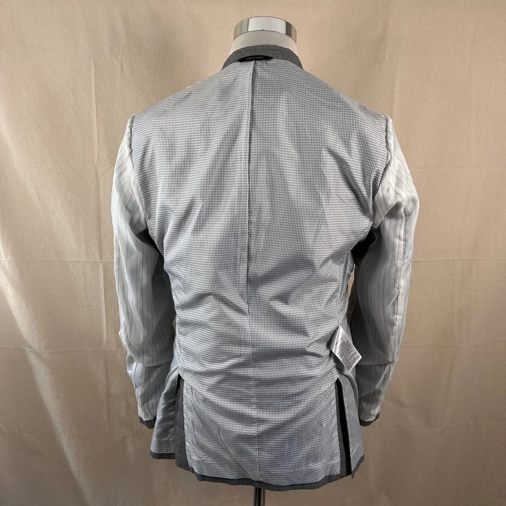 Banana Republic 42R Sport Coat Cotton Blend Grey Two Button Double Vented